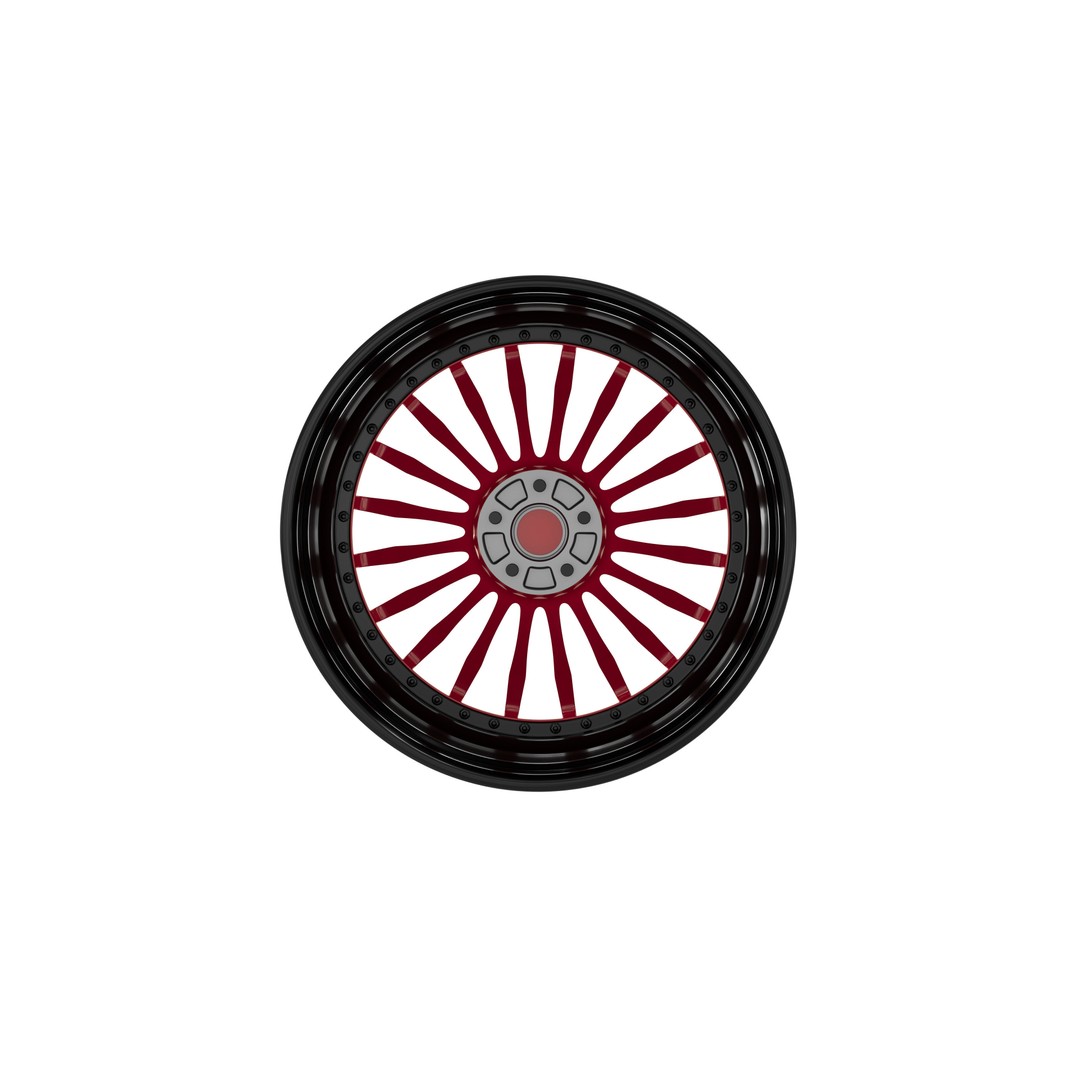 Deep Concave Car Rim 3D Model – Low Poly PBR Asset, FBX, OBJ, Blender - View 7