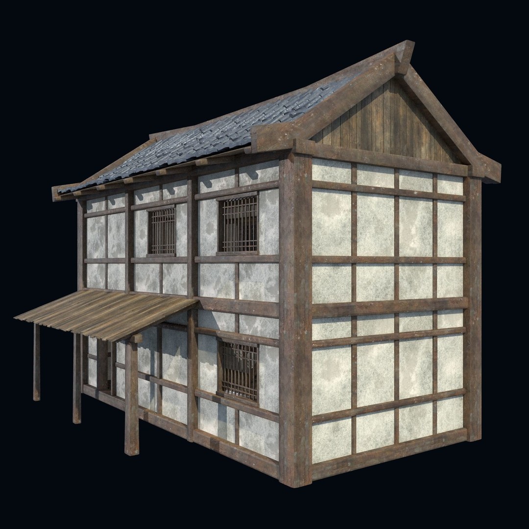 Asian House 3D Model – Low Poly Game-Ready Collection, FBX & OBJ - View 10