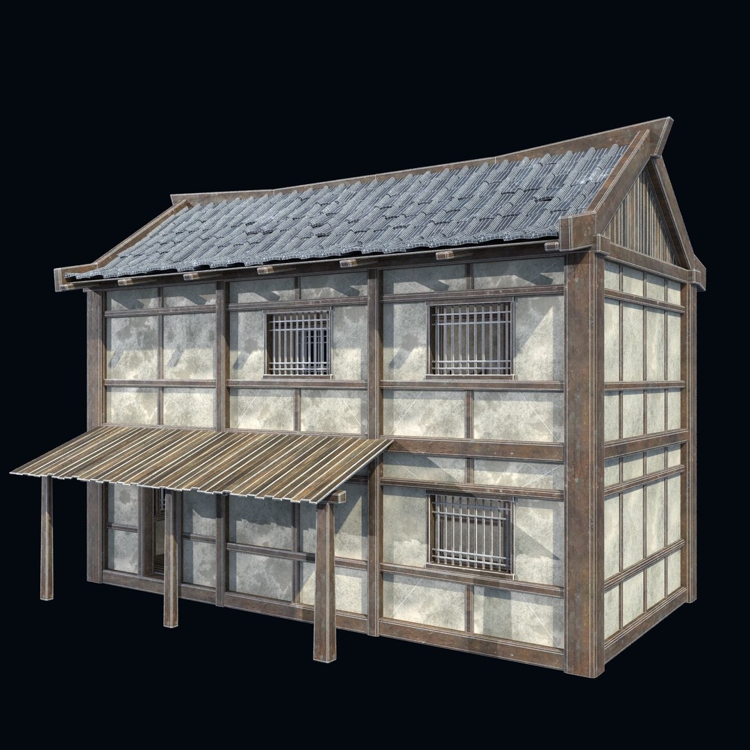 Asian House 3D Model – Low Poly Game-Ready Collection, FBX & OBJ - View 12
