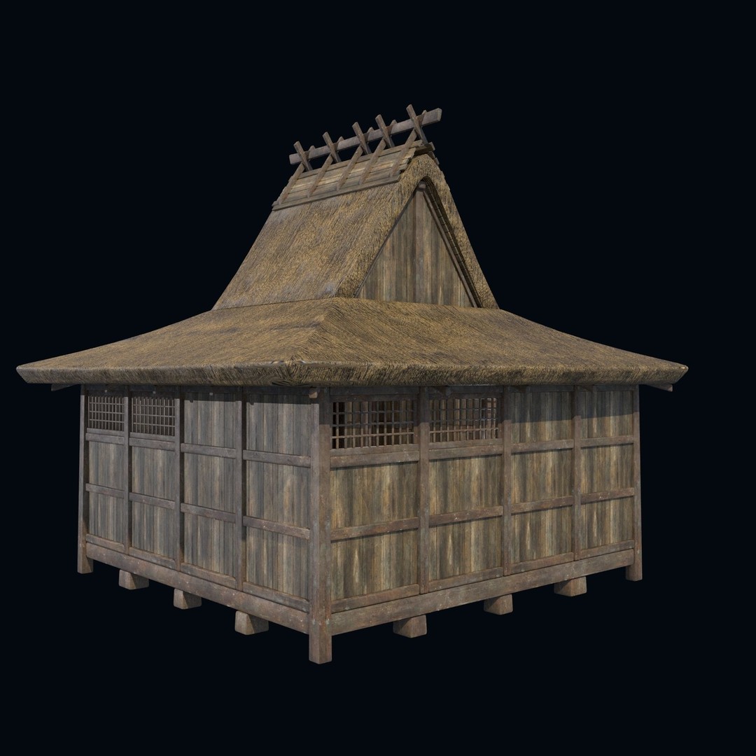 Asian House 3D Model – Low Poly Game-Ready Collection, FBX & OBJ - View 19