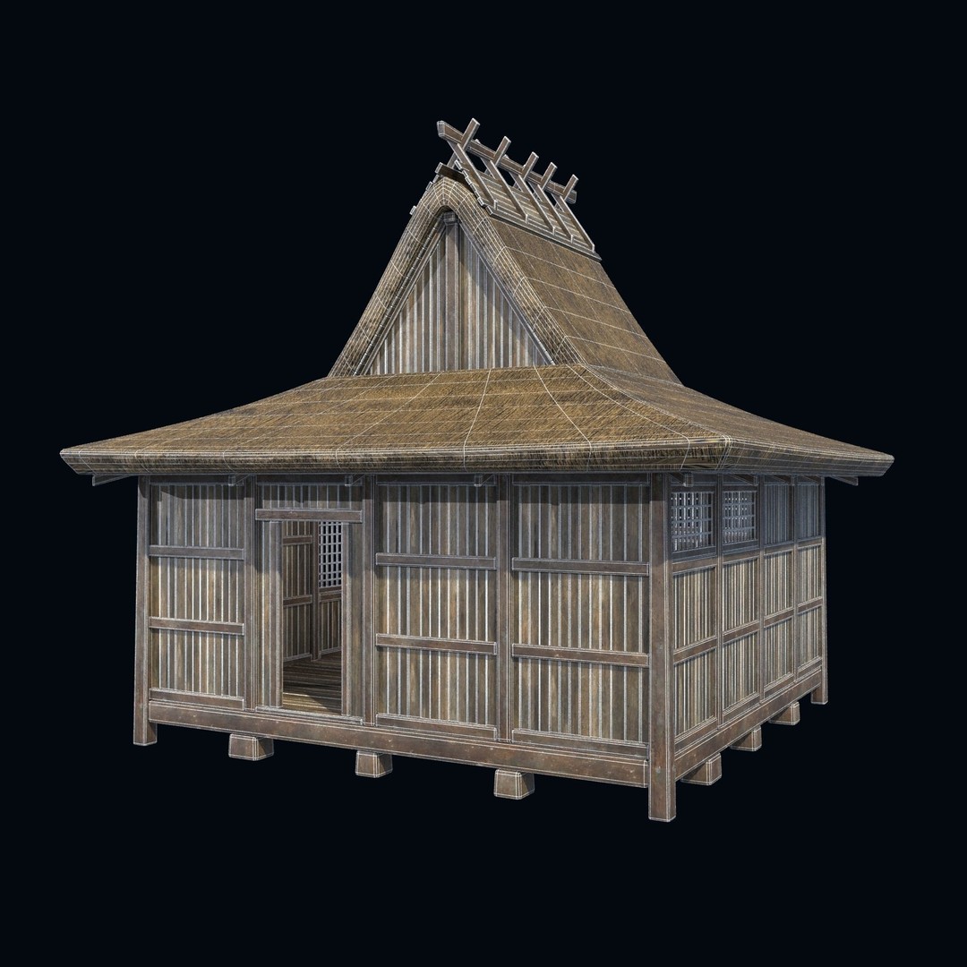 Asian House 3D Model – Low Poly Game-Ready Collection, FBX & OBJ - View 22