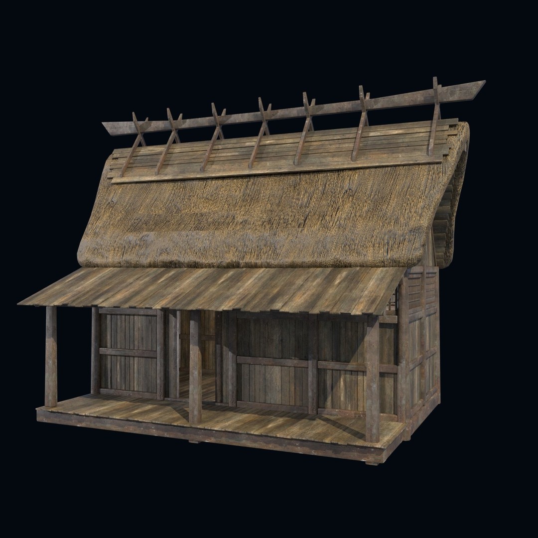 Asian House 3D Model – Low Poly Game-Ready Collection, FBX & OBJ - View 23