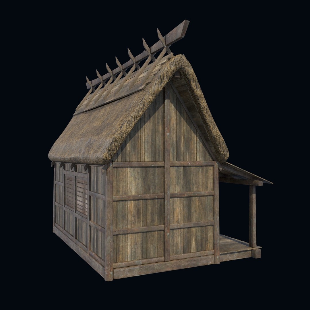 Asian House 3D Model – Low Poly Game-Ready Collection, FBX & OBJ - View 24