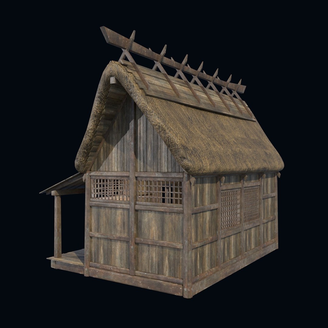 Asian House 3D Model – Low Poly Game-Ready Collection, FBX & OBJ - View 25