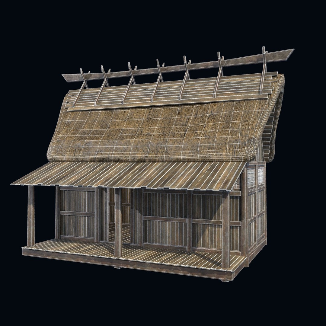 Asian House 3D Model – Low Poly Game-Ready Collection, FBX & OBJ - View 27