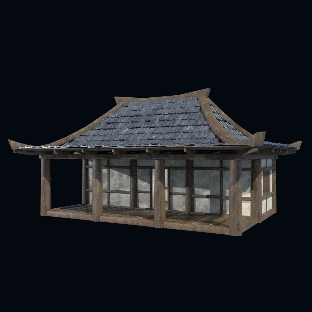 Asian House 3D Model – Low Poly Game-Ready Collection, FBX & OBJ - View 28