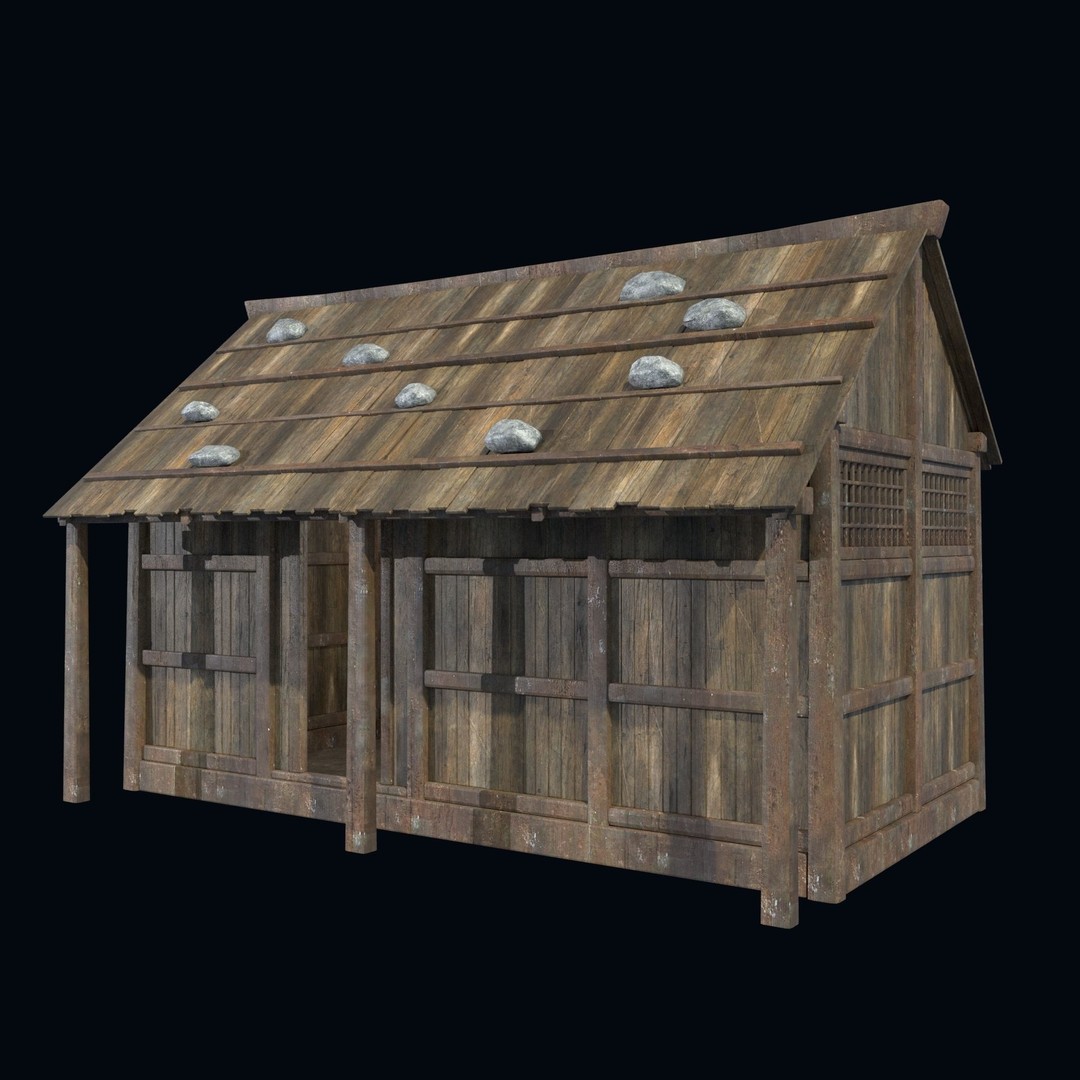 Asian House 3D Model – Low Poly Game-Ready Collection, FBX & OBJ - View 3