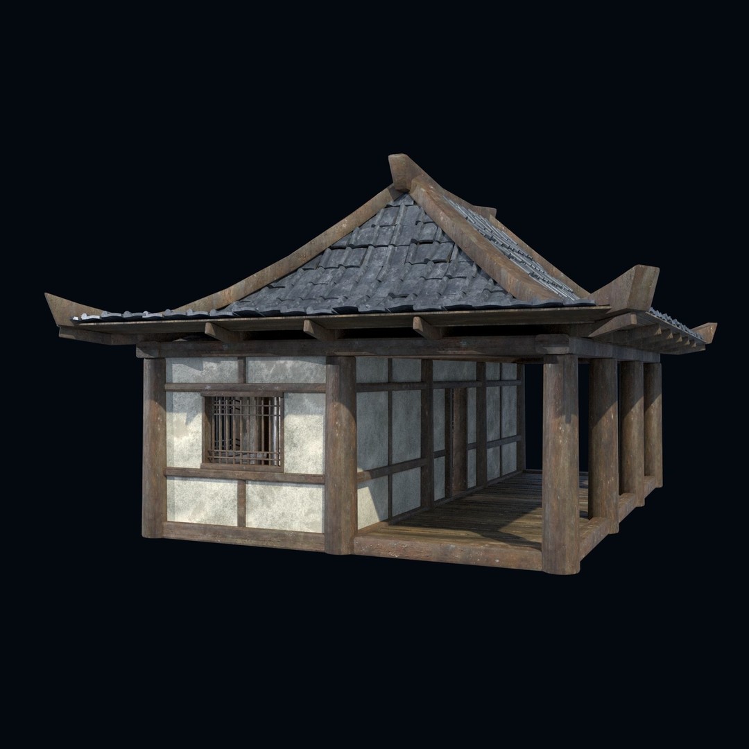 Asian House 3D Model – Low Poly Game-Ready Collection, FBX & OBJ - View 30