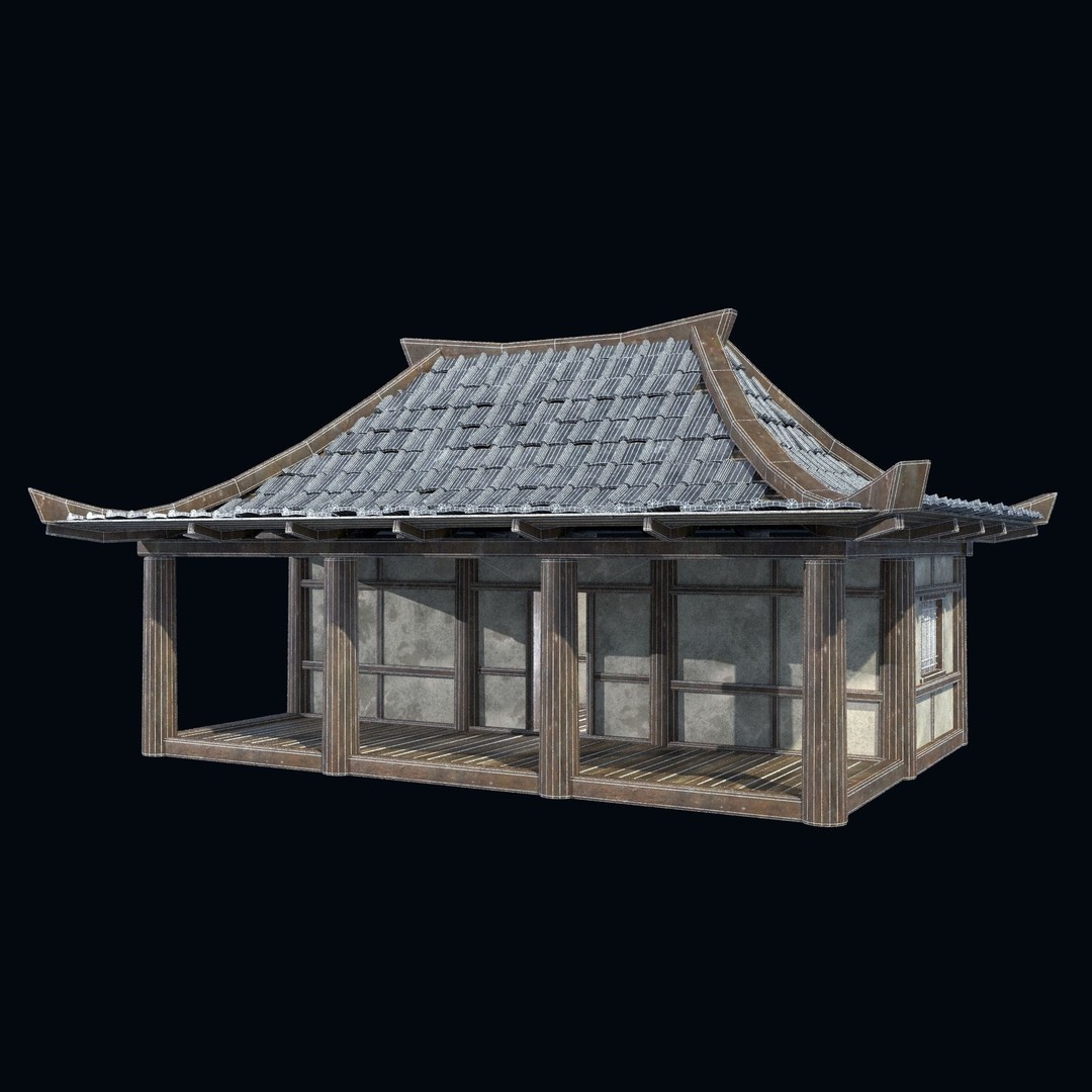 Asian House 3D Model – Low Poly Game-Ready Collection, FBX & OBJ - View 32