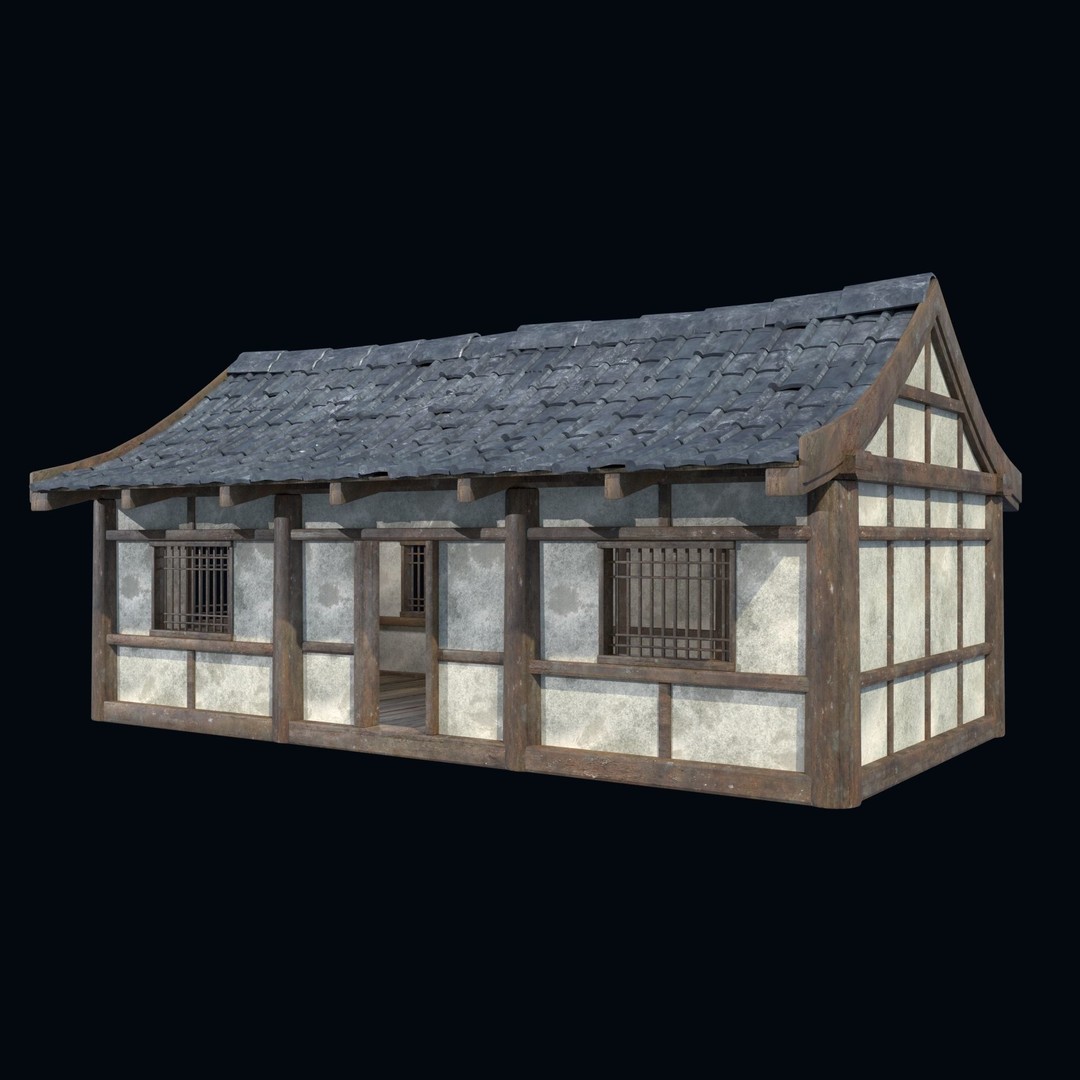 Asian House 3D Model – Low Poly Game-Ready Collection, FBX & OBJ - View 33