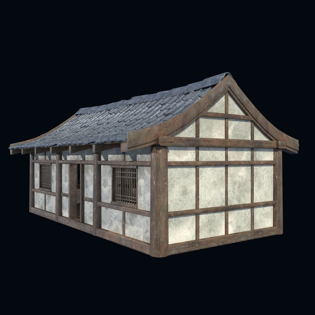 Asian House 3D Model – Low Poly Game-Ready Collection, FBX & OBJ - View 34