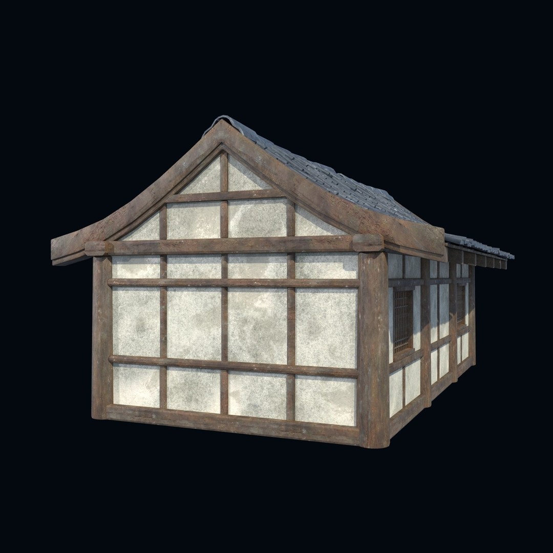 Asian House 3D Model – Low Poly Game-Ready Collection, FBX & OBJ - View 35