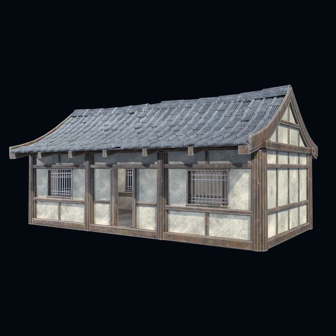 Asian House 3D Model – Low Poly Game-Ready Collection, FBX & OBJ - View 37