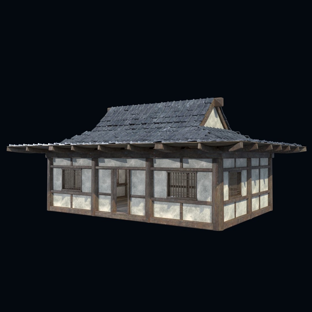 Asian House 3D Model – Low Poly Game-Ready Collection, FBX & OBJ - View 38