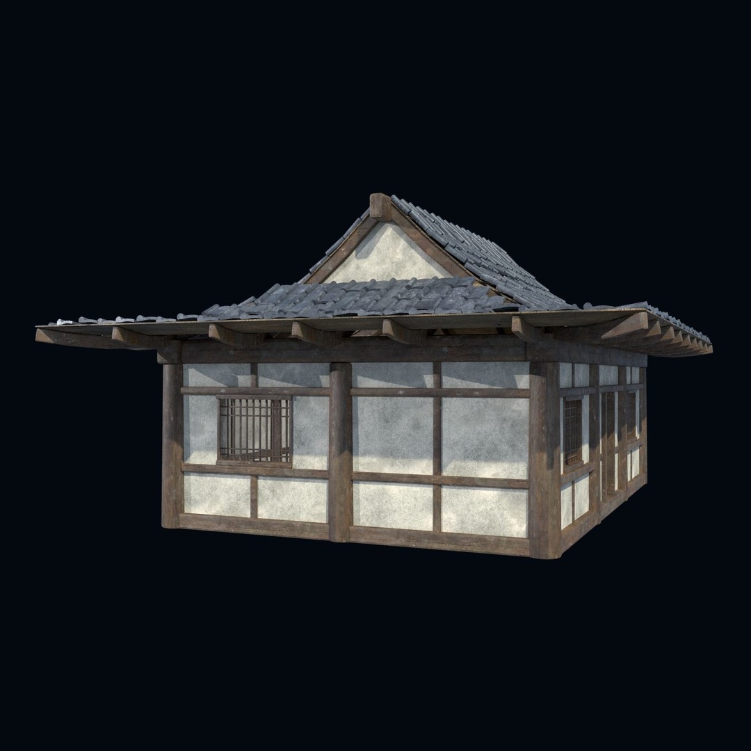 Asian House 3D Model – Low Poly Game-Ready Collection, FBX & OBJ - View 39