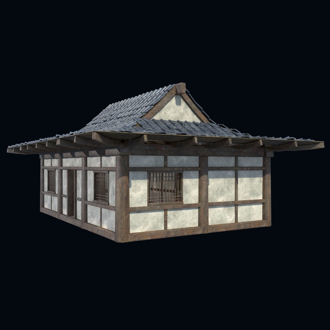 Asian House 3D Model – Low Poly Game-Ready Collection, FBX & OBJ - View 40
