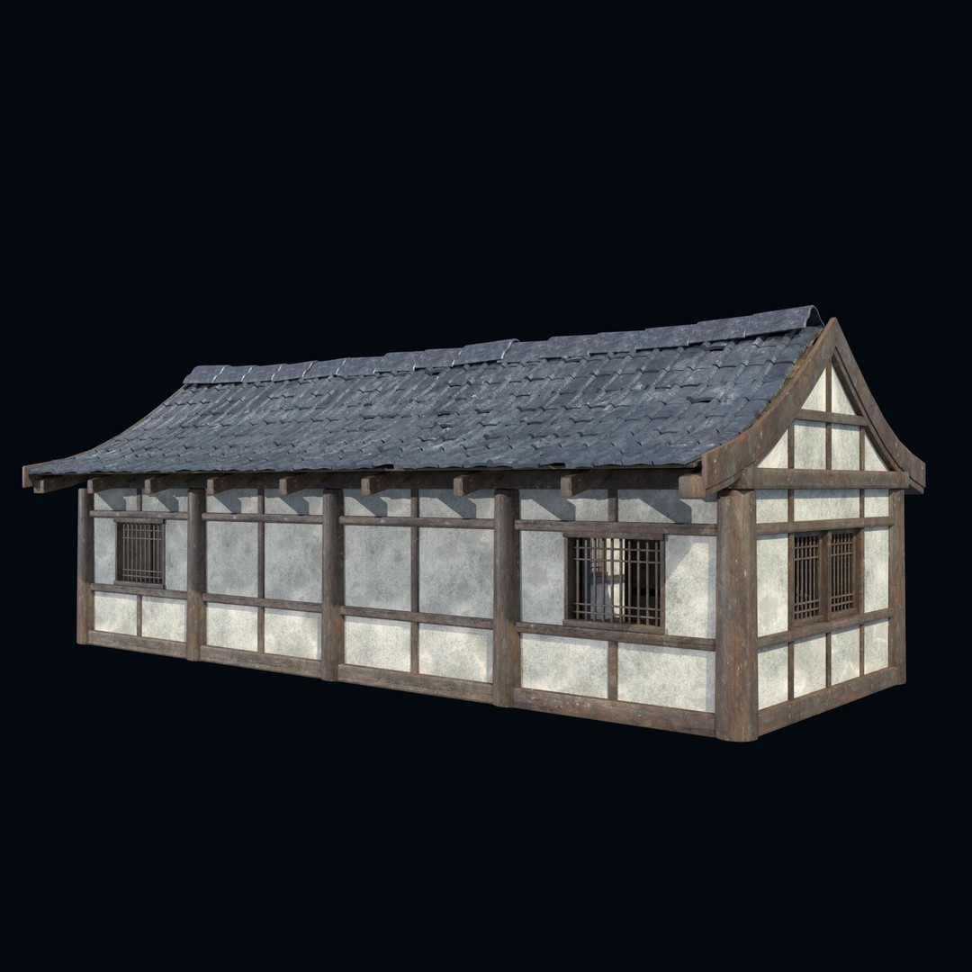 Asian House 3D Model – Low Poly Game-Ready Collection, FBX & OBJ - View 44