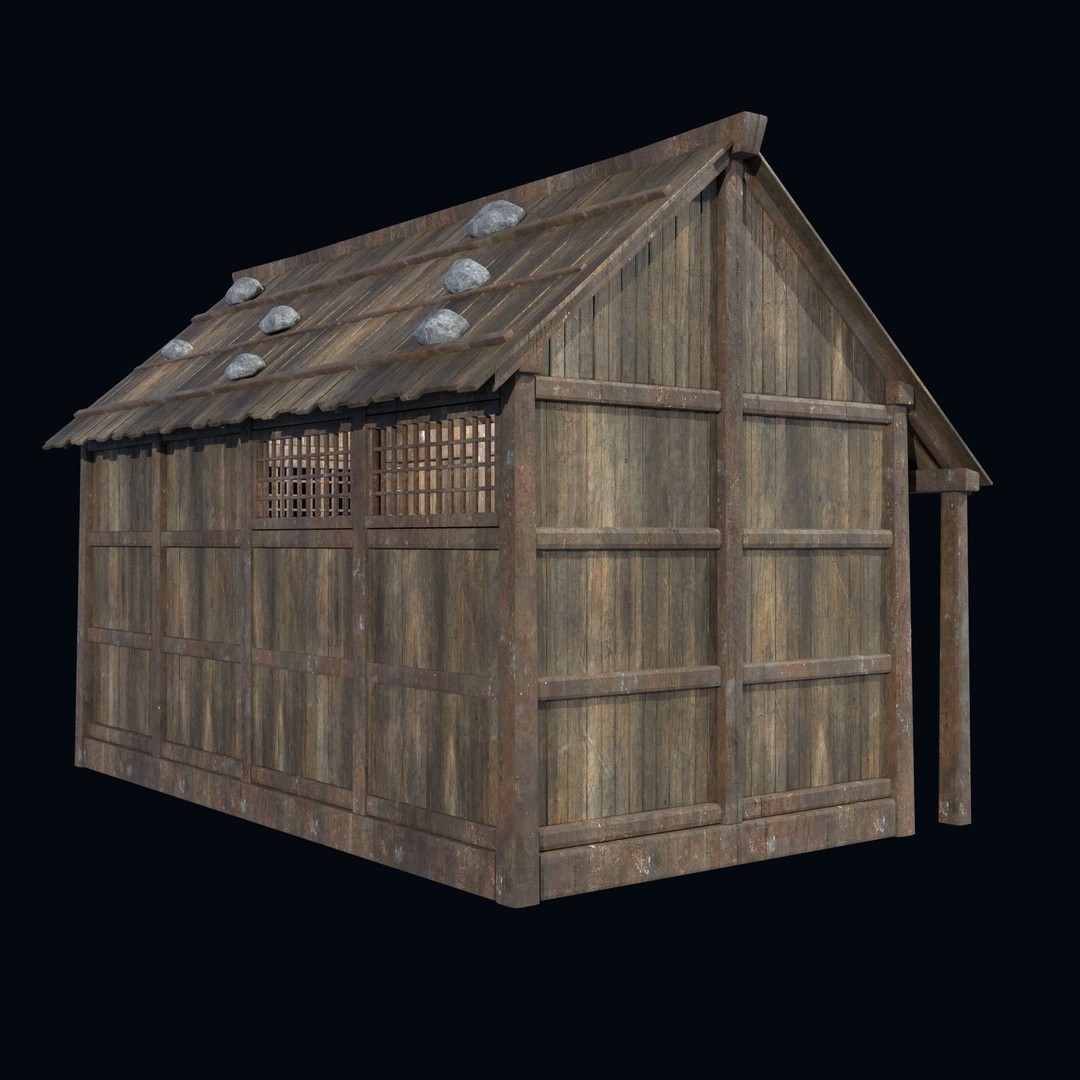 Asian House 3D Model – Low Poly Game-Ready Collection, FBX & OBJ - View 5