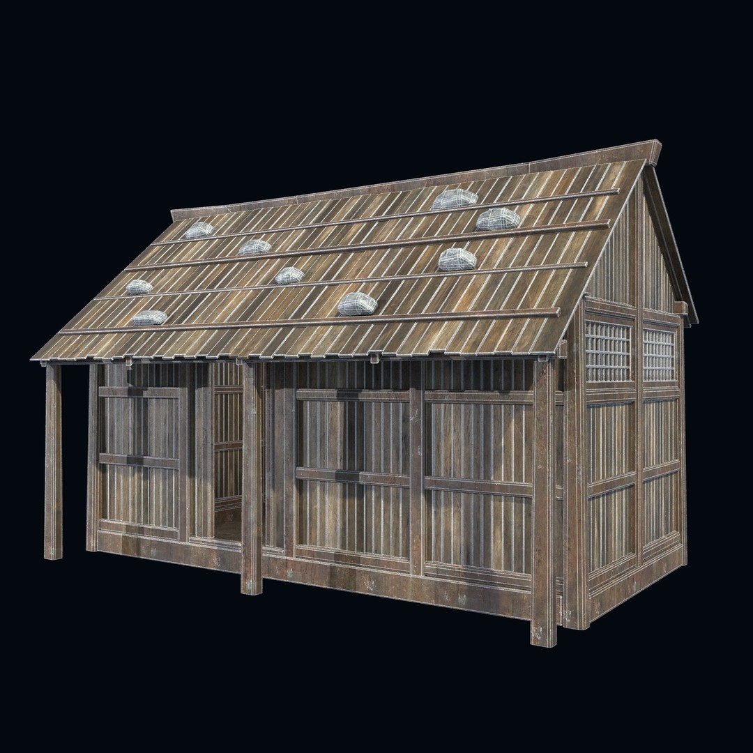 Asian House 3D Model – Low Poly Game-Ready Collection, FBX & OBJ - View 7