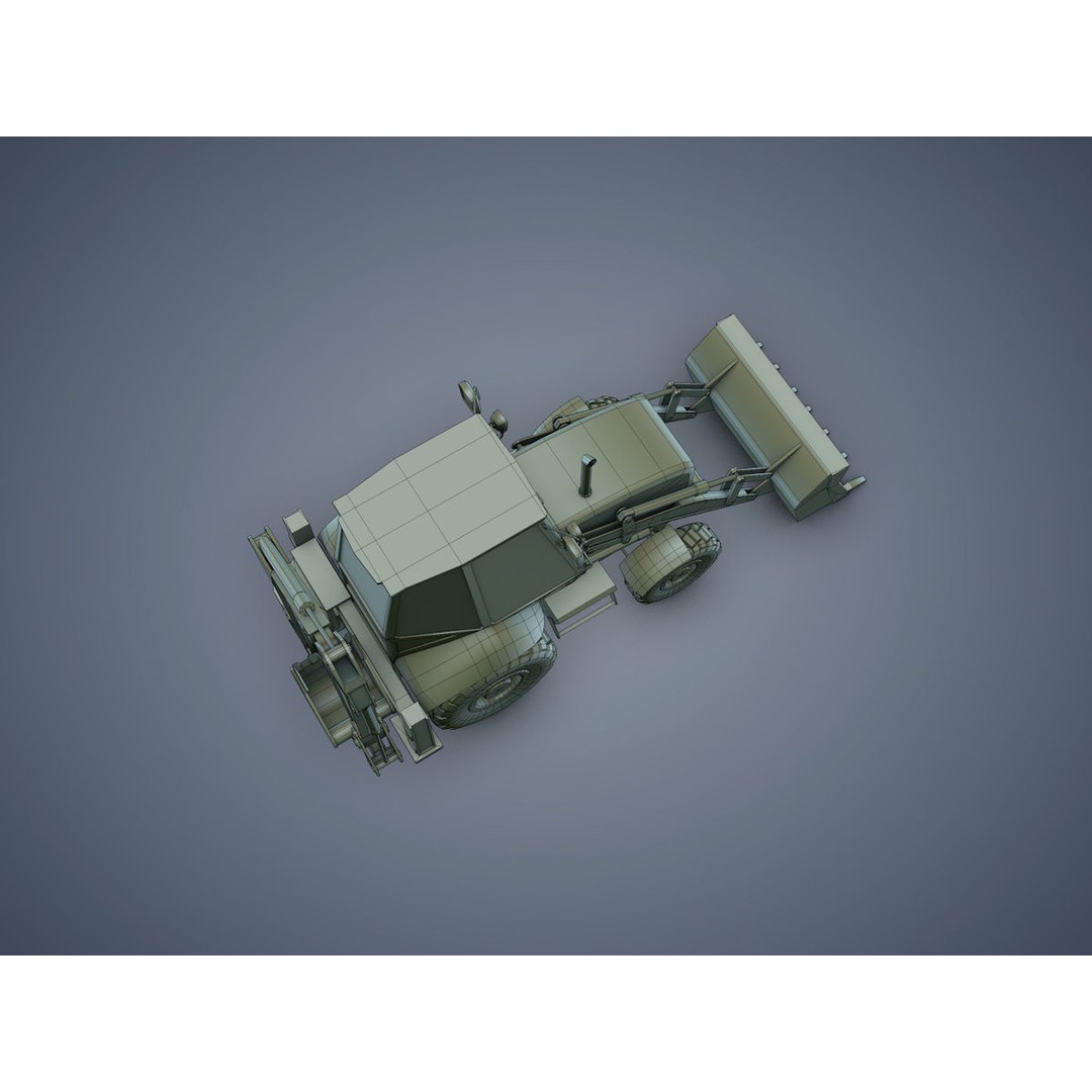 JCB Loader Backhoe 3D Model – Low Poly Game Asset, FBX - View 17