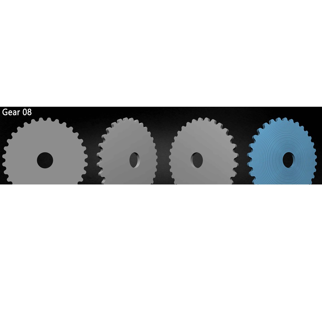 Pack of 40 IMM Gears 3D Model – Low Poly Kitbash Components, Multiple Formats - View 20