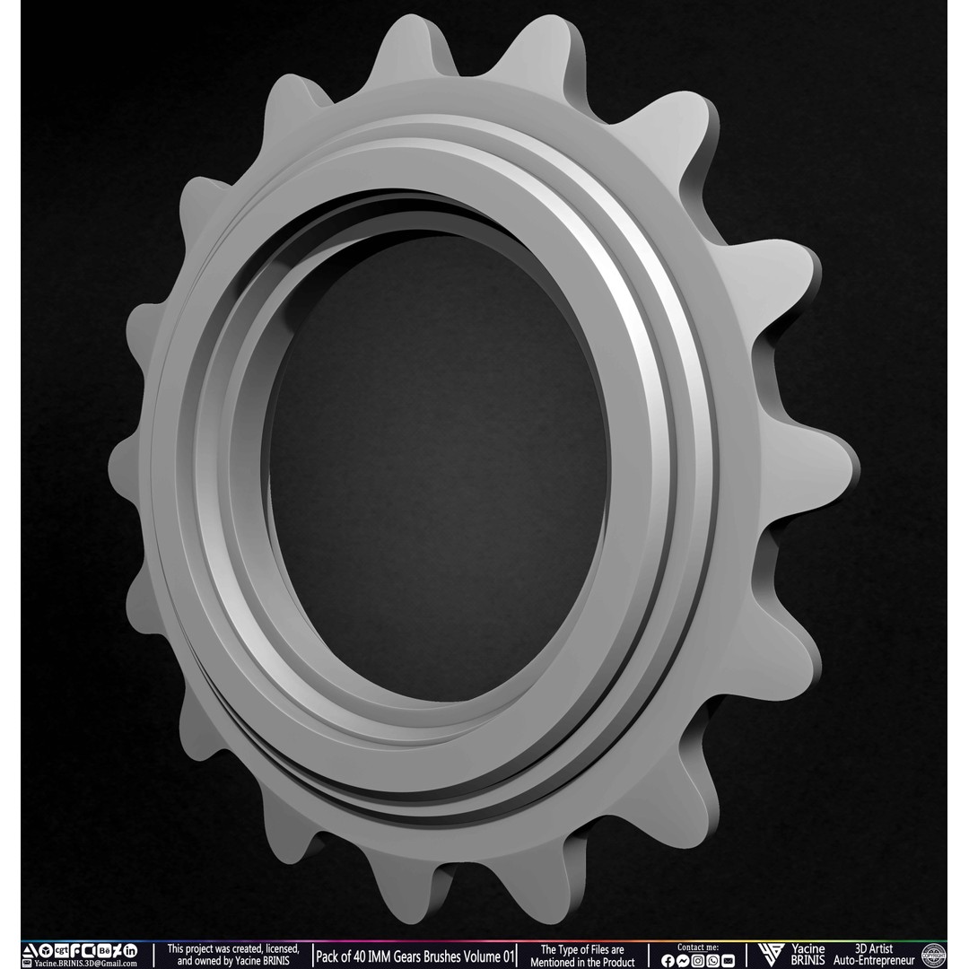 Pack of 40 IMM Gears 3D Model – Low Poly Kitbash Components, Multiple Formats - View 26