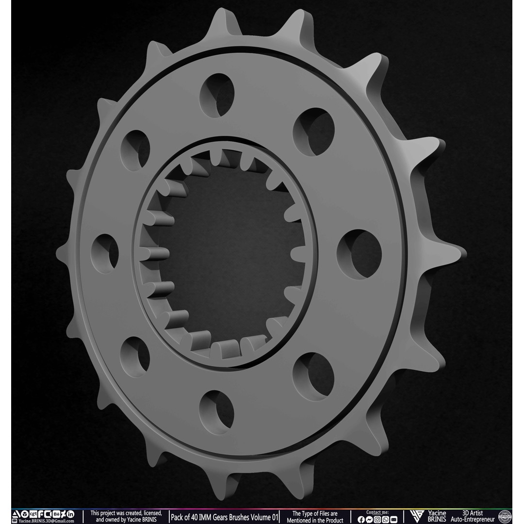 Pack of 40 IMM Gears 3D Model – Low Poly Kitbash Components, Multiple Formats - View 29