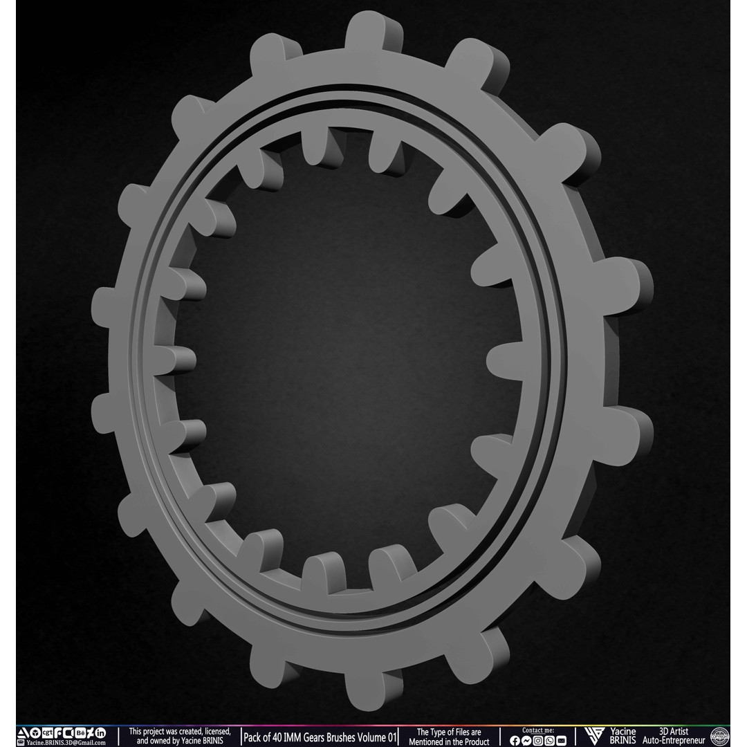 Pack of 40 IMM Gears 3D Model – Low Poly Kitbash Components, Multiple Formats - View 30
