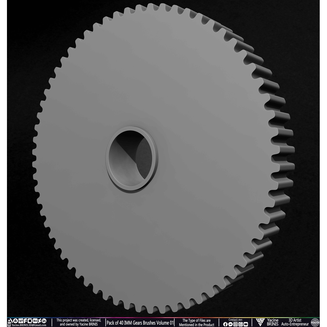 Pack of 40 IMM Gears 3D Model – Low Poly Kitbash Components, Multiple Formats - View 33