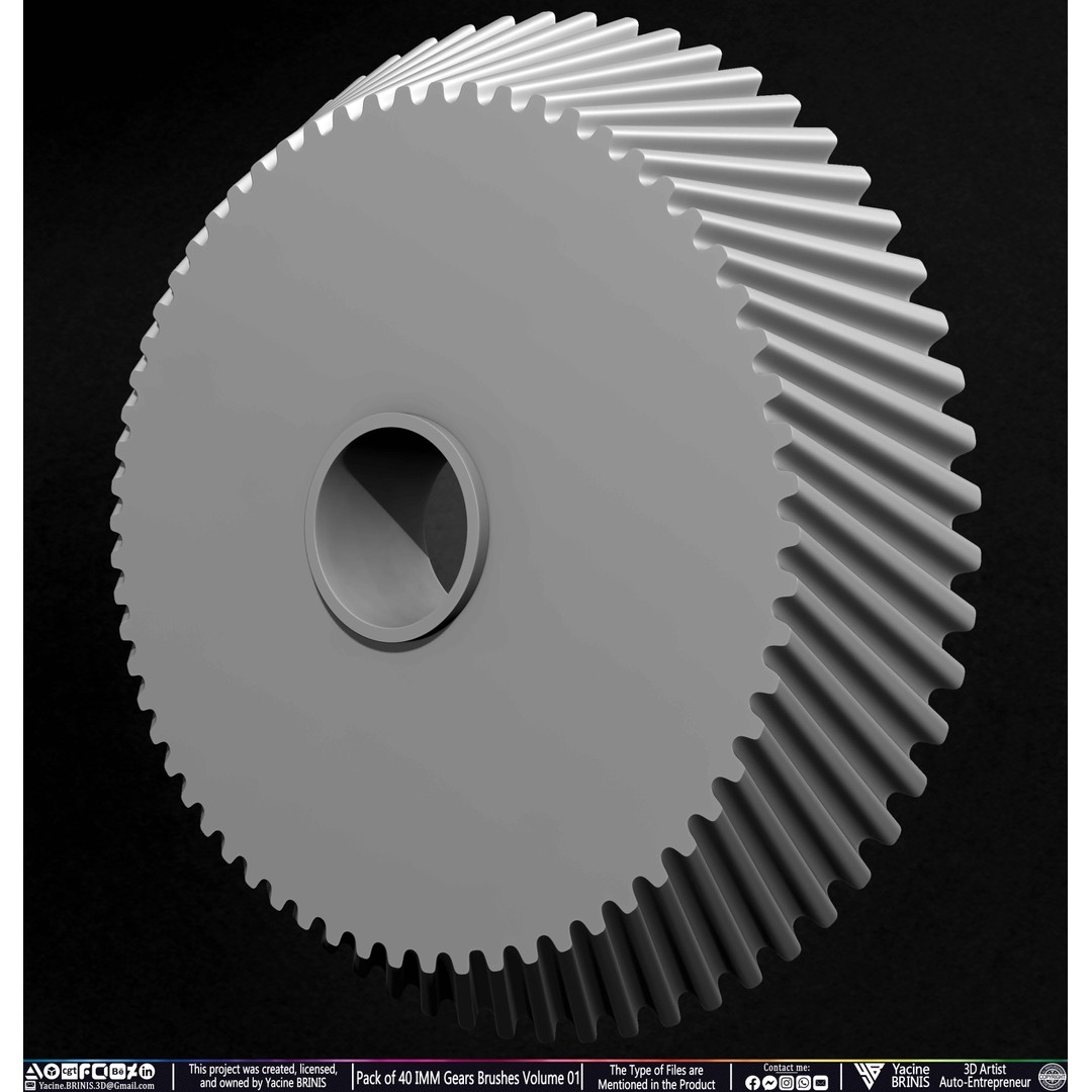 Pack of 40 IMM Gears 3D Model – Low Poly Kitbash Components, Multiple Formats - View 41
