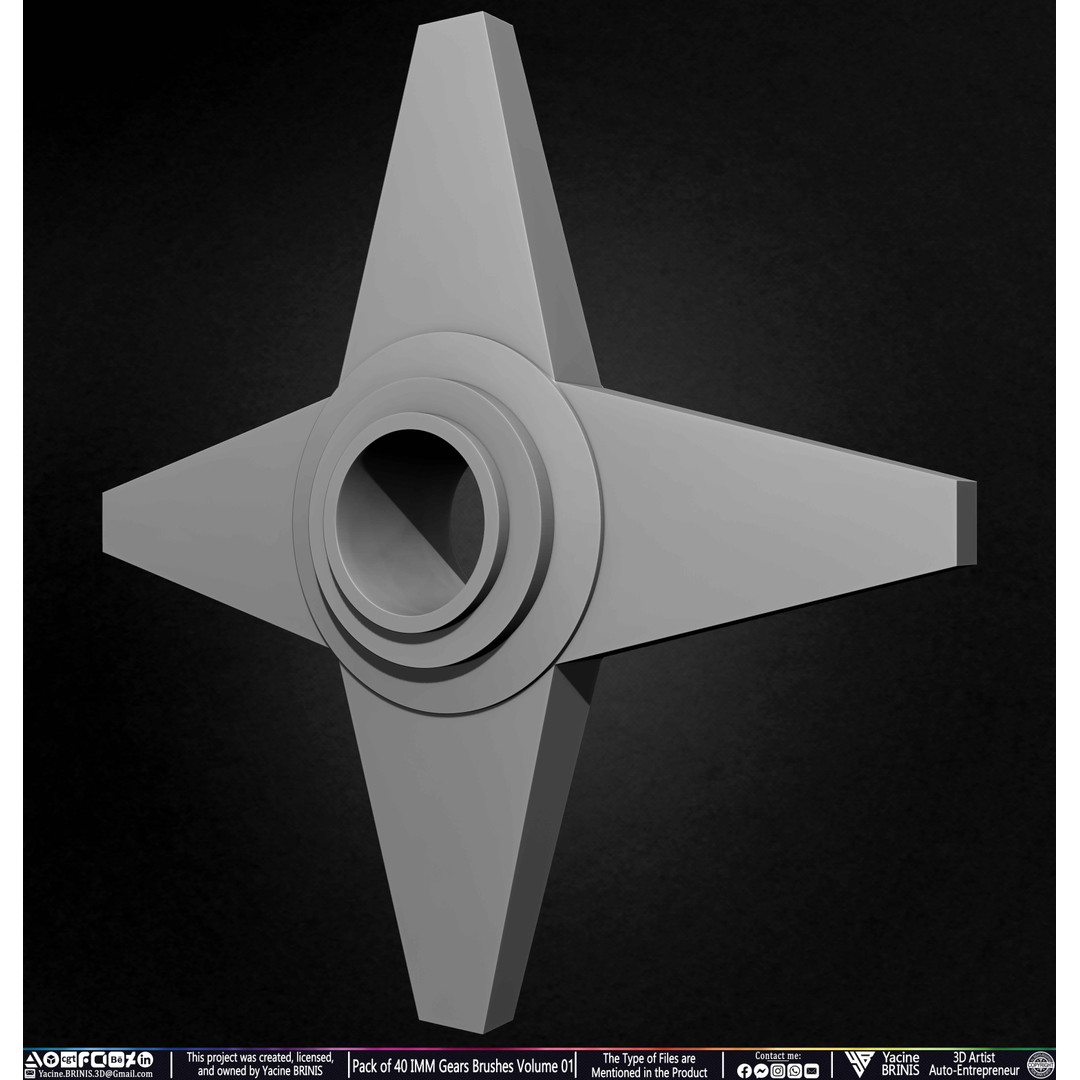 Pack of 40 IMM Gears 3D Model – Low Poly Kitbash Components, Multiple Formats - View 44