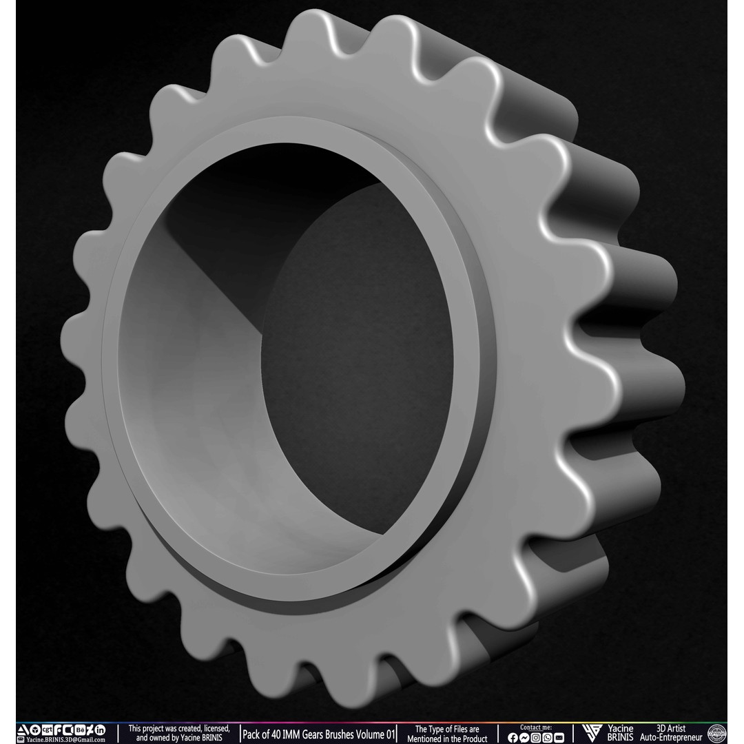 Pack of 40 IMM Gears 3D Model – Low Poly Kitbash Components, Multiple Formats - View 52