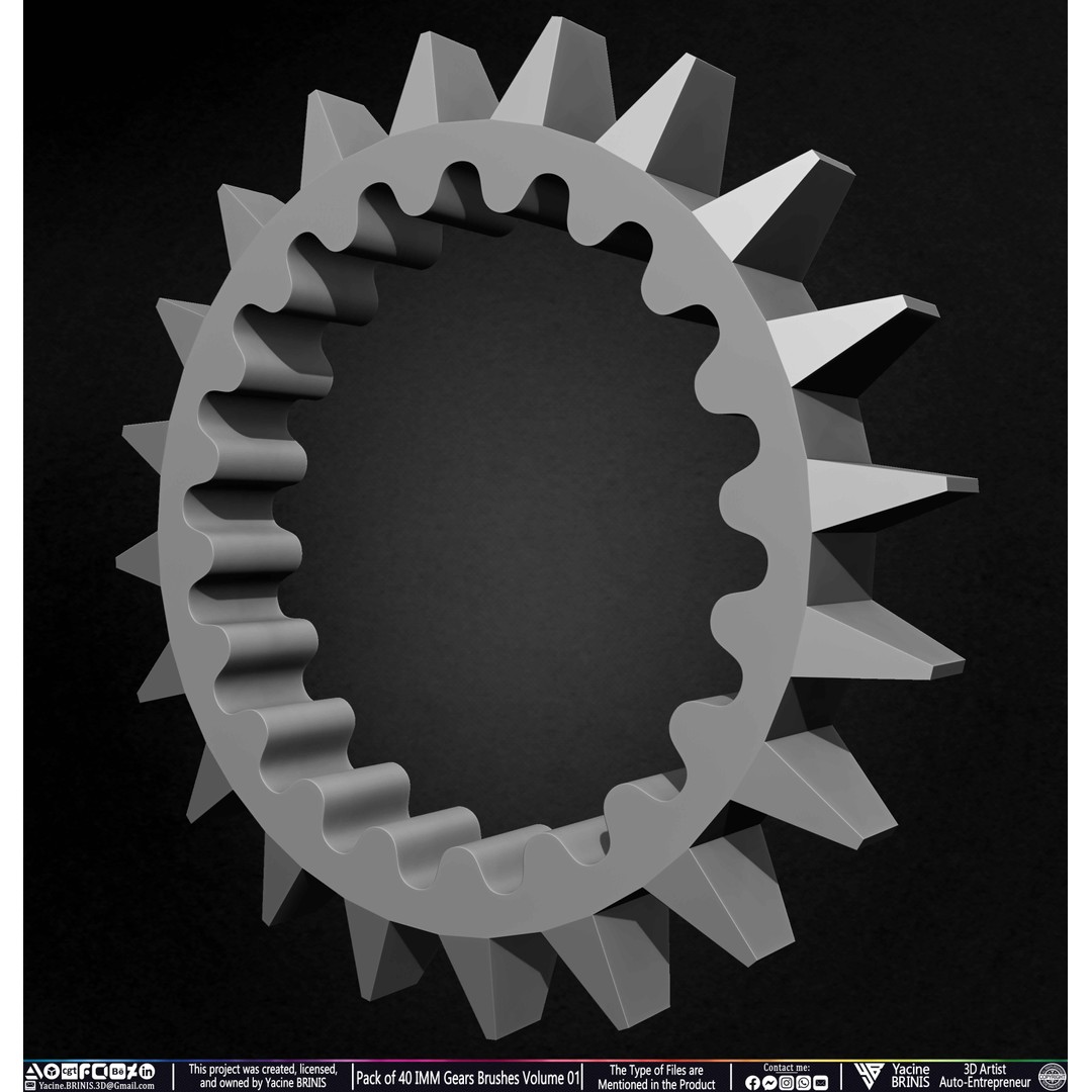 Pack of 40 IMM Gears 3D Model – Low Poly Kitbash Components, Multiple Formats - View 53