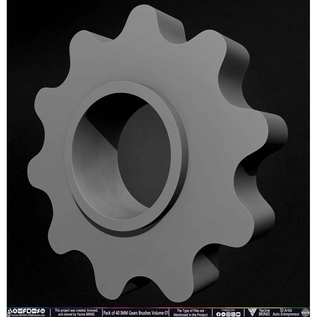 Pack of 40 IMM Gears 3D Model – Low Poly Kitbash Components, Multiple Formats - View 57