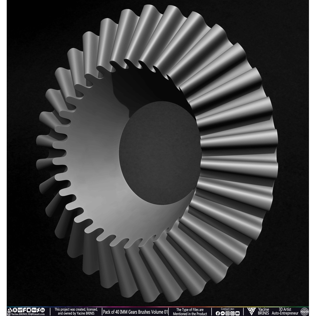 Pack of 40 IMM Gears 3D Model – Low Poly Kitbash Components, Multiple Formats - View 58
