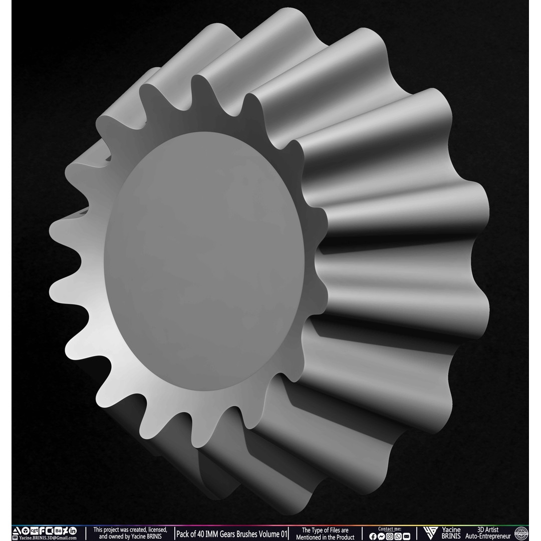 Pack of 40 IMM Gears 3D Model – Low Poly Kitbash Components, Multiple Formats - View 60