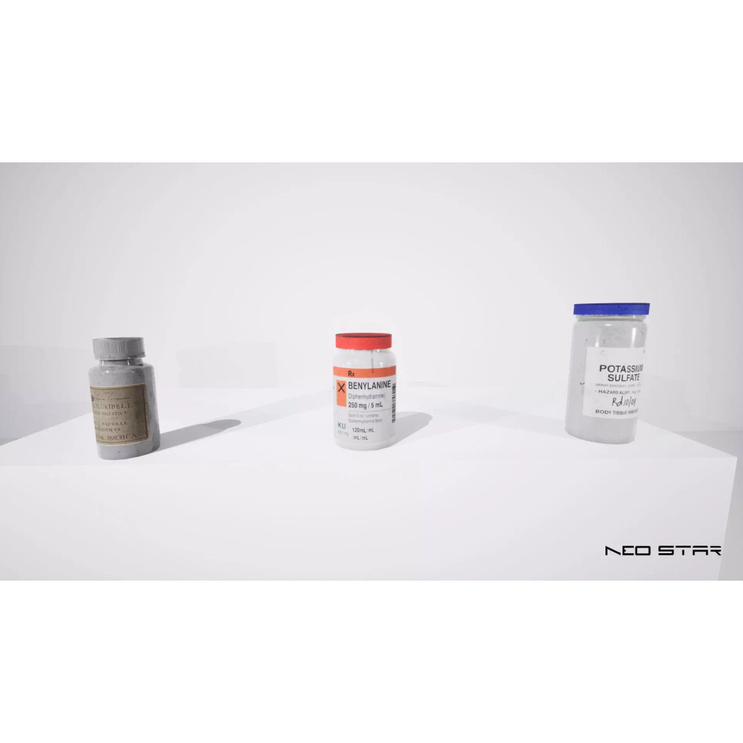 Chemical Bottles 3D Model – Low Poly Game-Ready Asset, FBX & OBJ - View 7