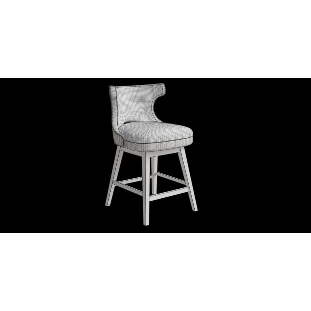Swivel Counter Stool 3D Model – Low Poly PBR Furniture for Blender - View 4