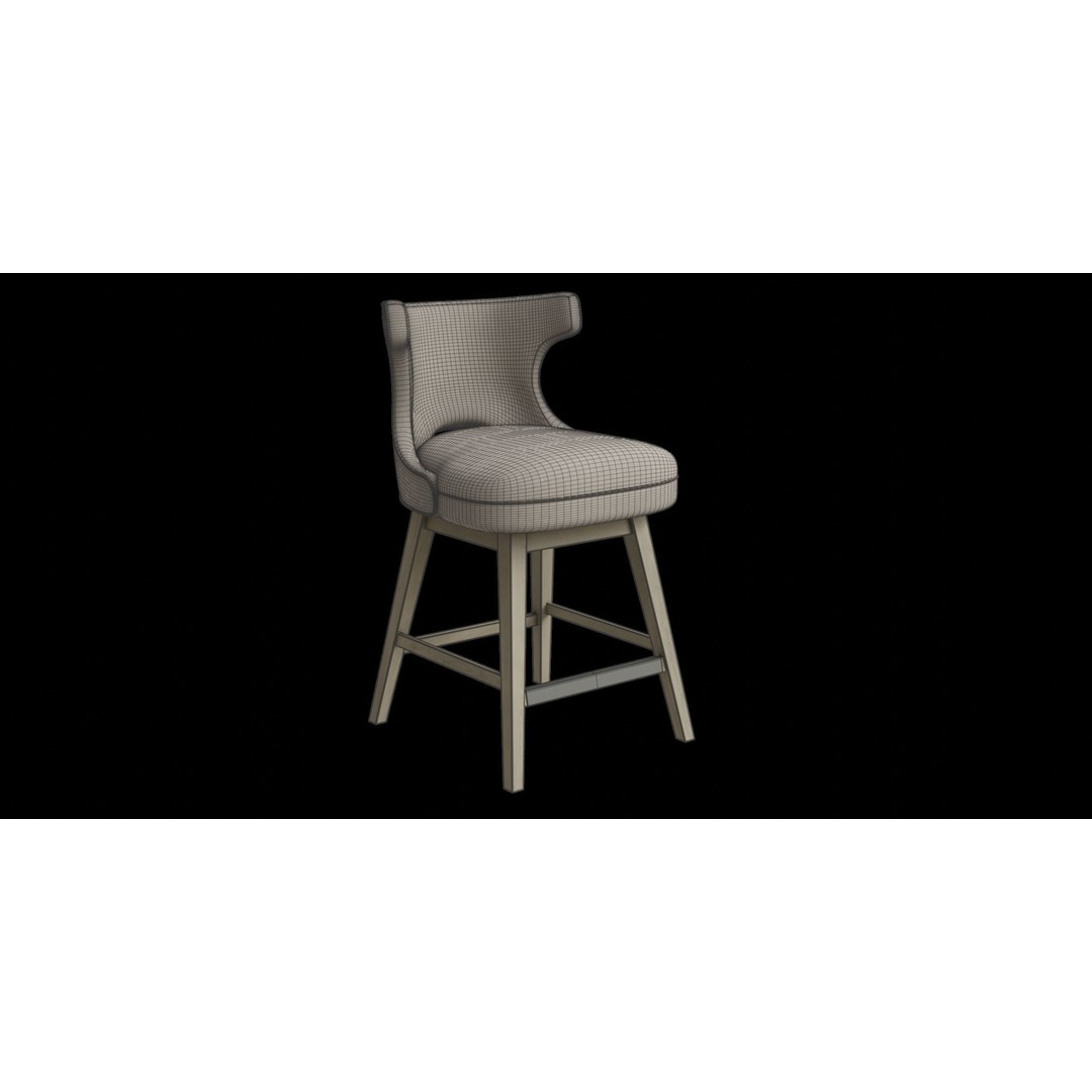 Swivel Counter Stool 3D Model – Low Poly PBR Furniture for Blender - View 5
