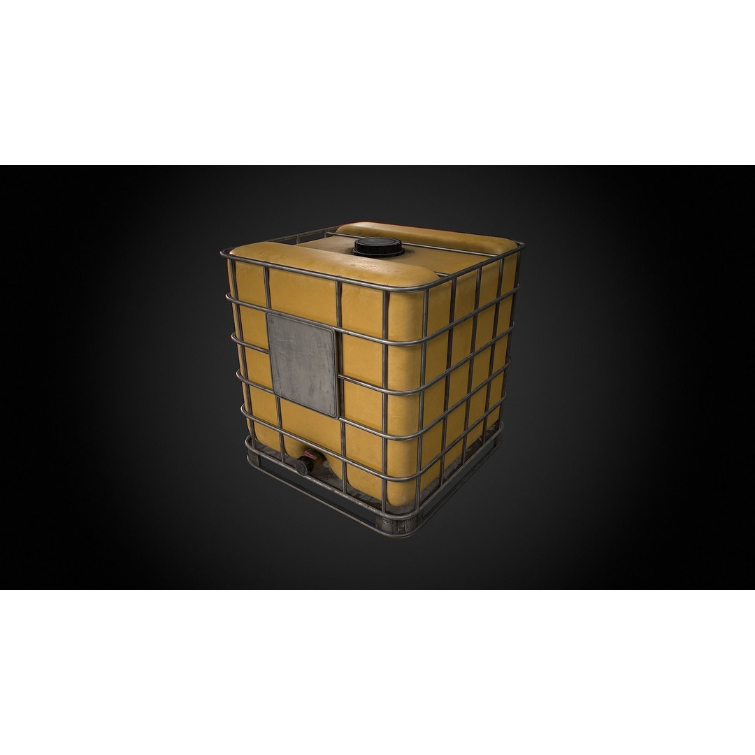 Caged IBC Tote 3D Model – Low Poly Game Ready Asset, FBX, OBJ - View 5