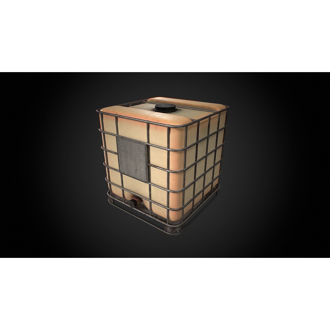 Caged IBC Tote 3D Model – Low Poly Game Ready Asset, FBX, OBJ - View 6