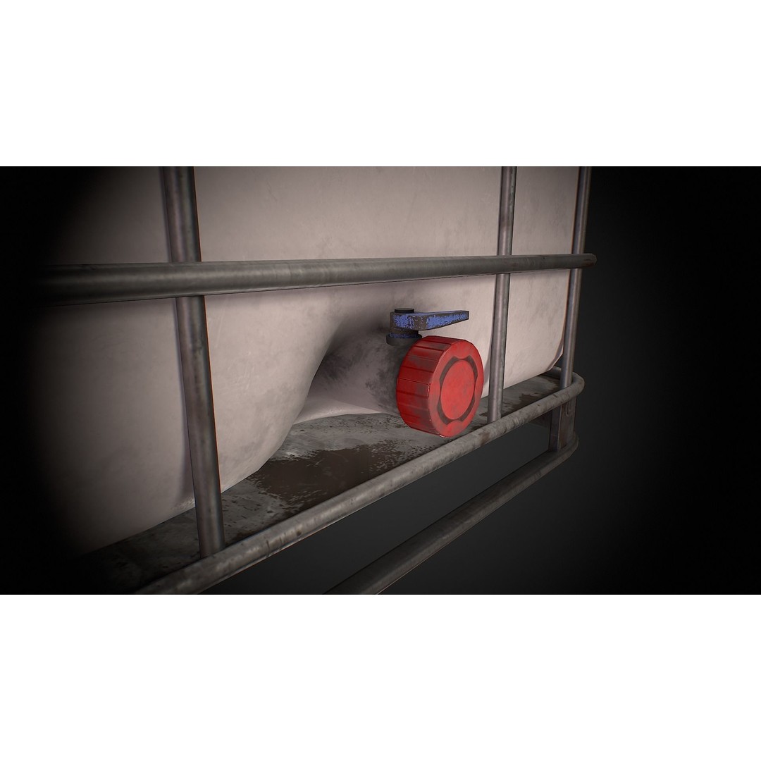 Caged IBC Tote 3D Model – Low Poly Game Ready Asset, FBX, OBJ - View 8