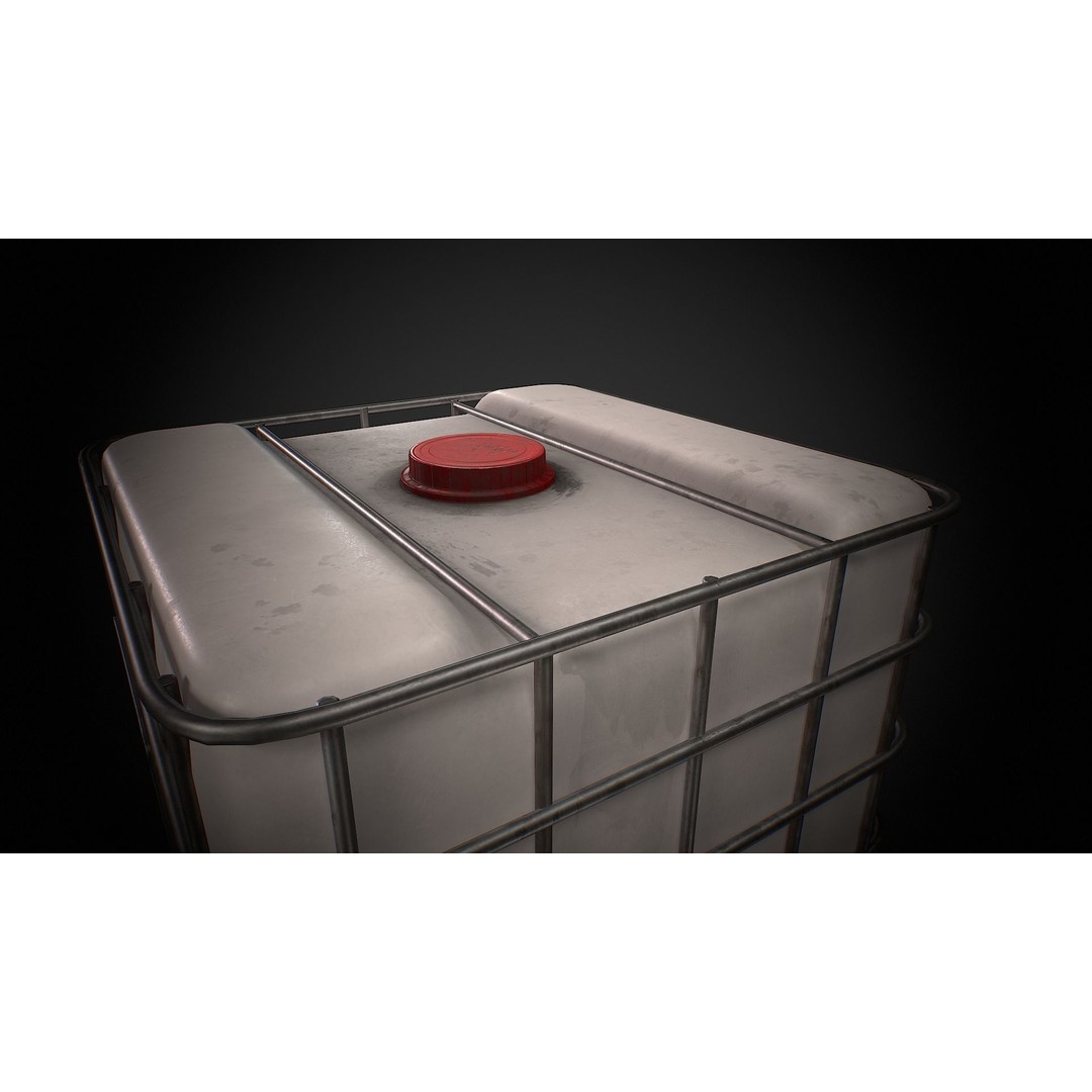 Caged IBC Tote 3D Model – Low Poly Game Ready Asset, FBX, OBJ - View 9