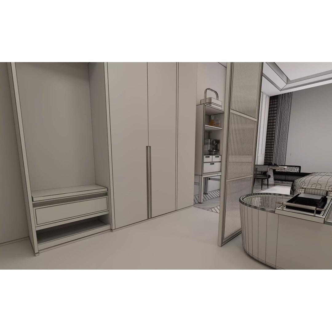 Luxury Hotel Suite 3D Model – Photorealistic Interior, V-Ray Ready - View 15