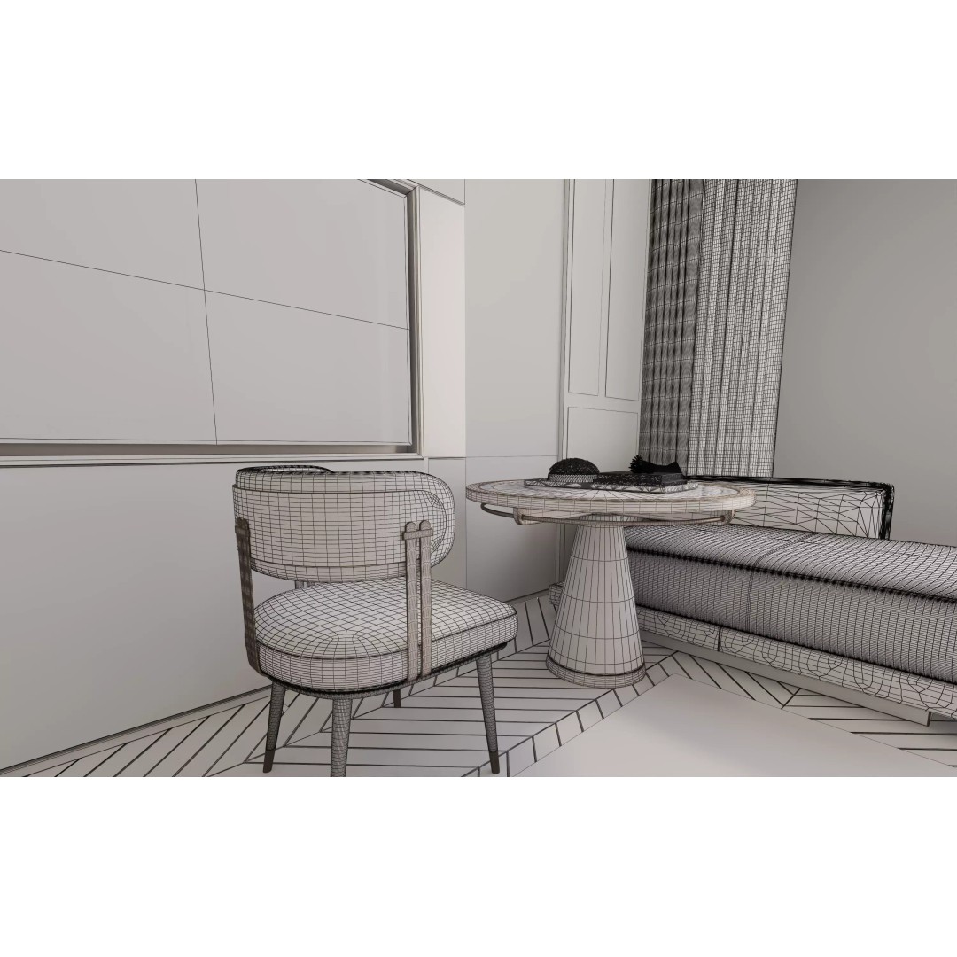 Luxury Hotel Suite 3D Model – Photorealistic Interior, V-Ray Ready - View 16