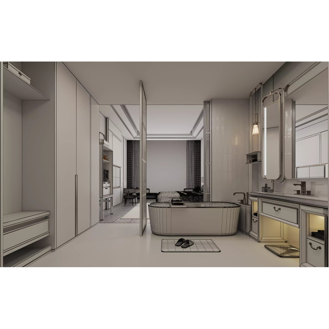 Luxury Hotel Suite 3D Model – Photorealistic Interior, V-Ray Ready - View 18