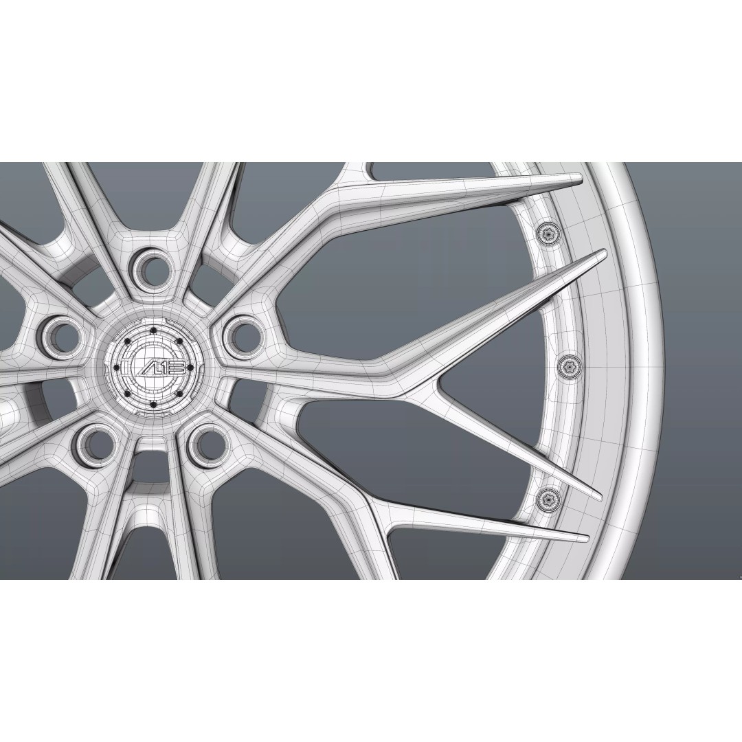 AL13 Carbon Series CF-R80 Duoblock Wheel 3D Model – Low Poly PBR Asset, FBX/OBJ