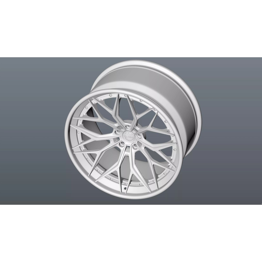AL13 Carbon Series CF-R80 Duoblock Wheel 3D Model – Low Poly PBR Asset, FBX/OBJ - View 17