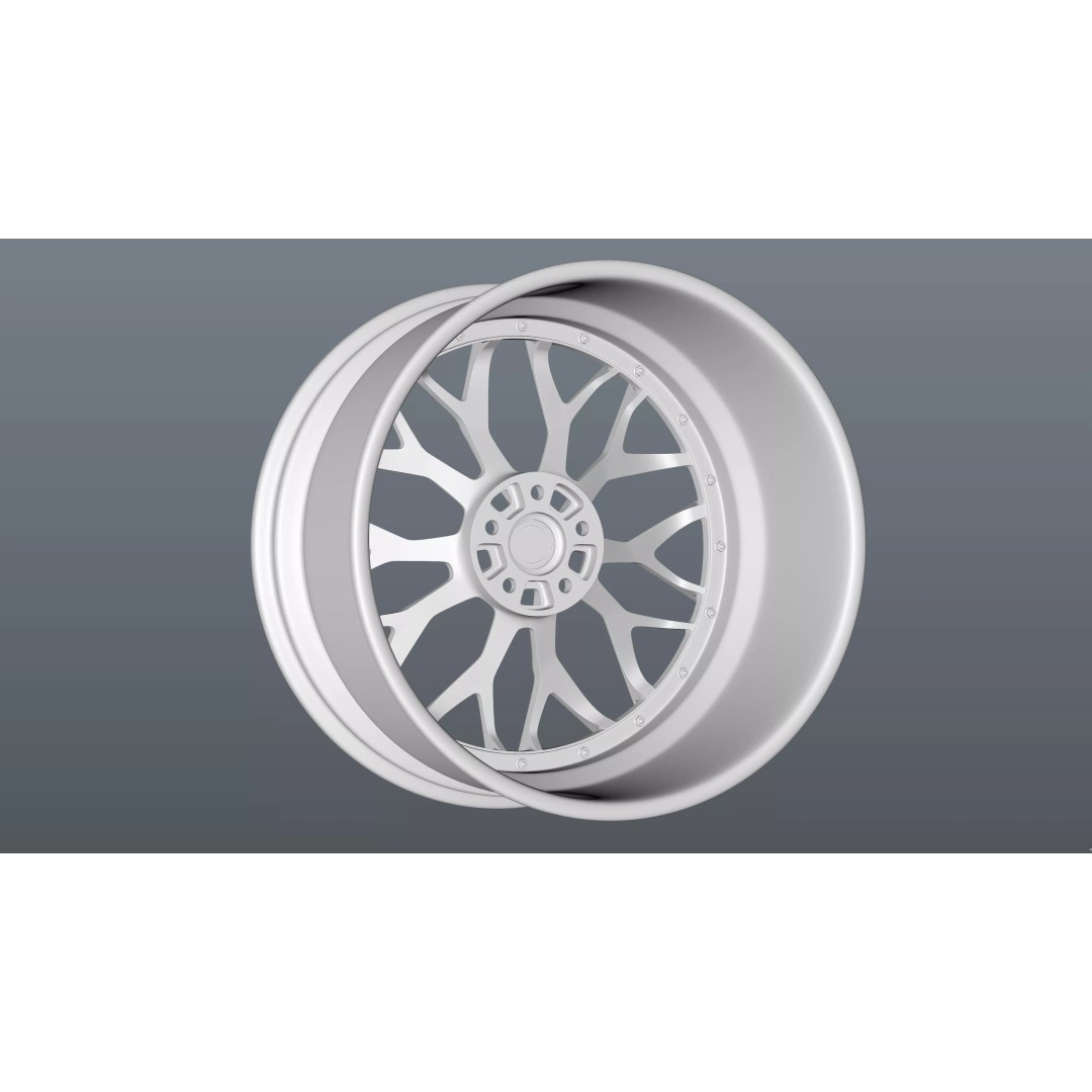AL13 Carbon Series CF-R80 Duoblock Wheel 3D Model – Low Poly PBR Asset, FBX/OBJ - View 18