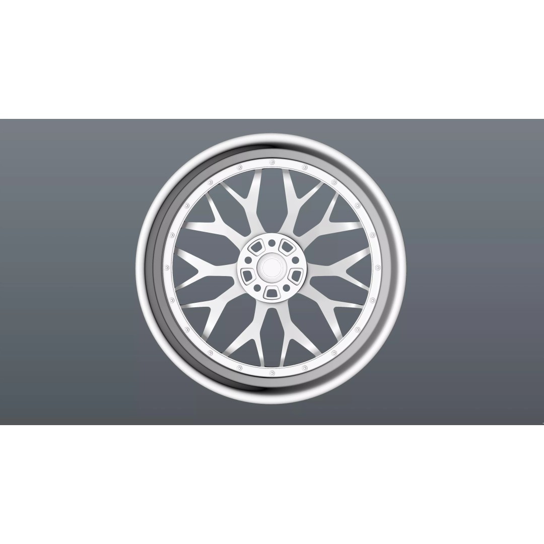 AL13 Carbon Series CF-R80 Duoblock Wheel 3D Model – Low Poly PBR Asset, FBX/OBJ - View 19